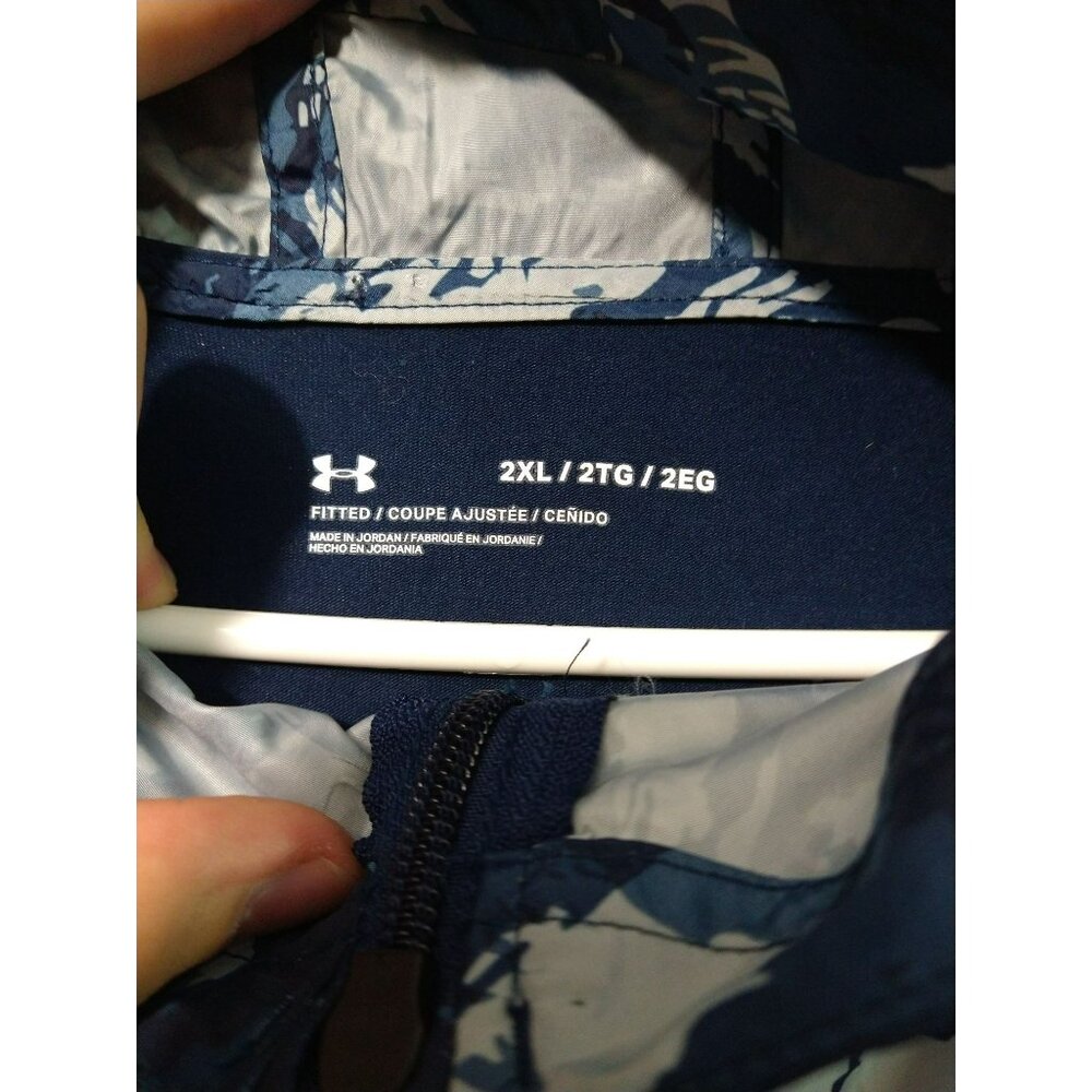 Under Armour Jacket Mens Large Blue Camo Sportstyle Wind Anorak Windbreaker - Picture 5 of 10